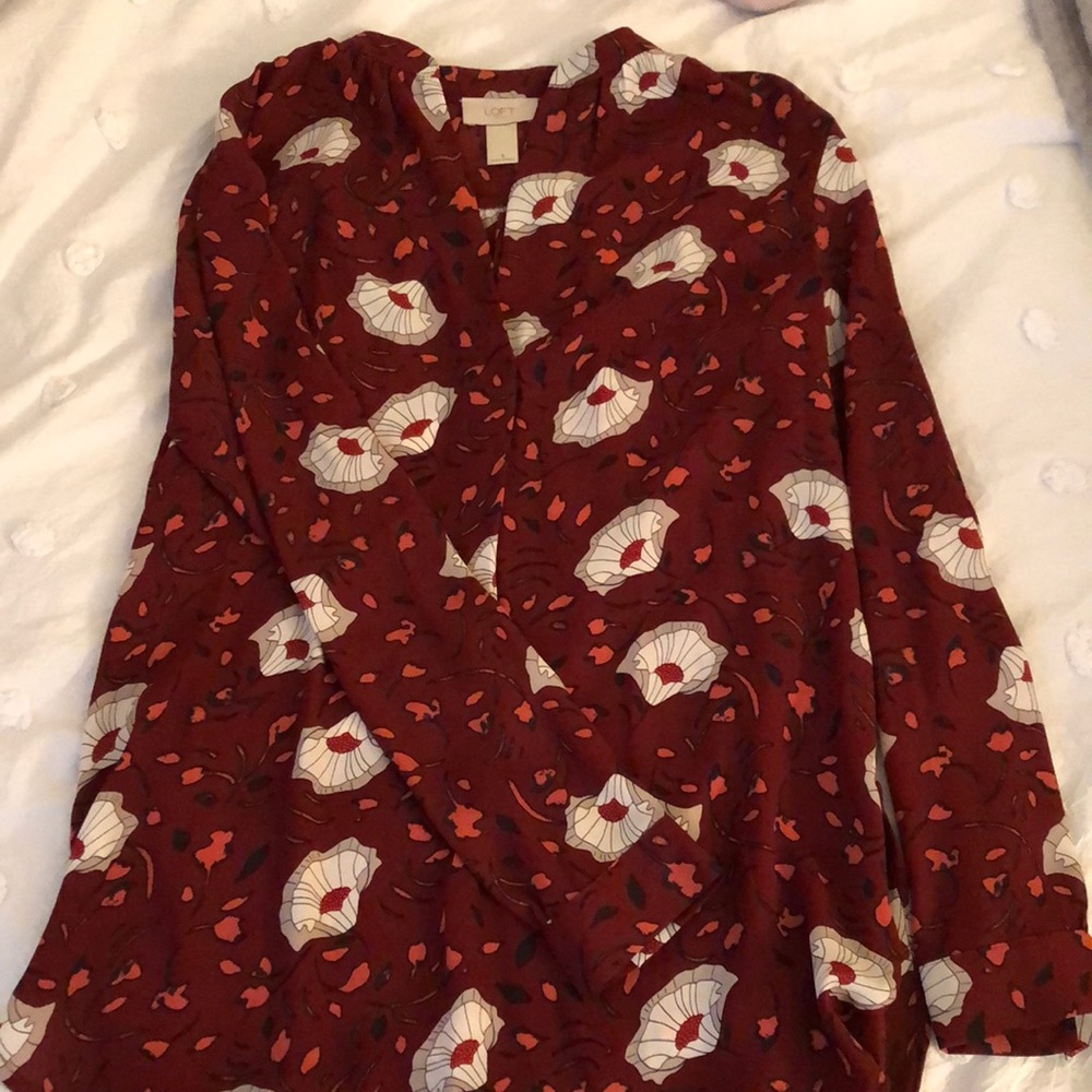 LIKE NEW Loft Maroon Blouse